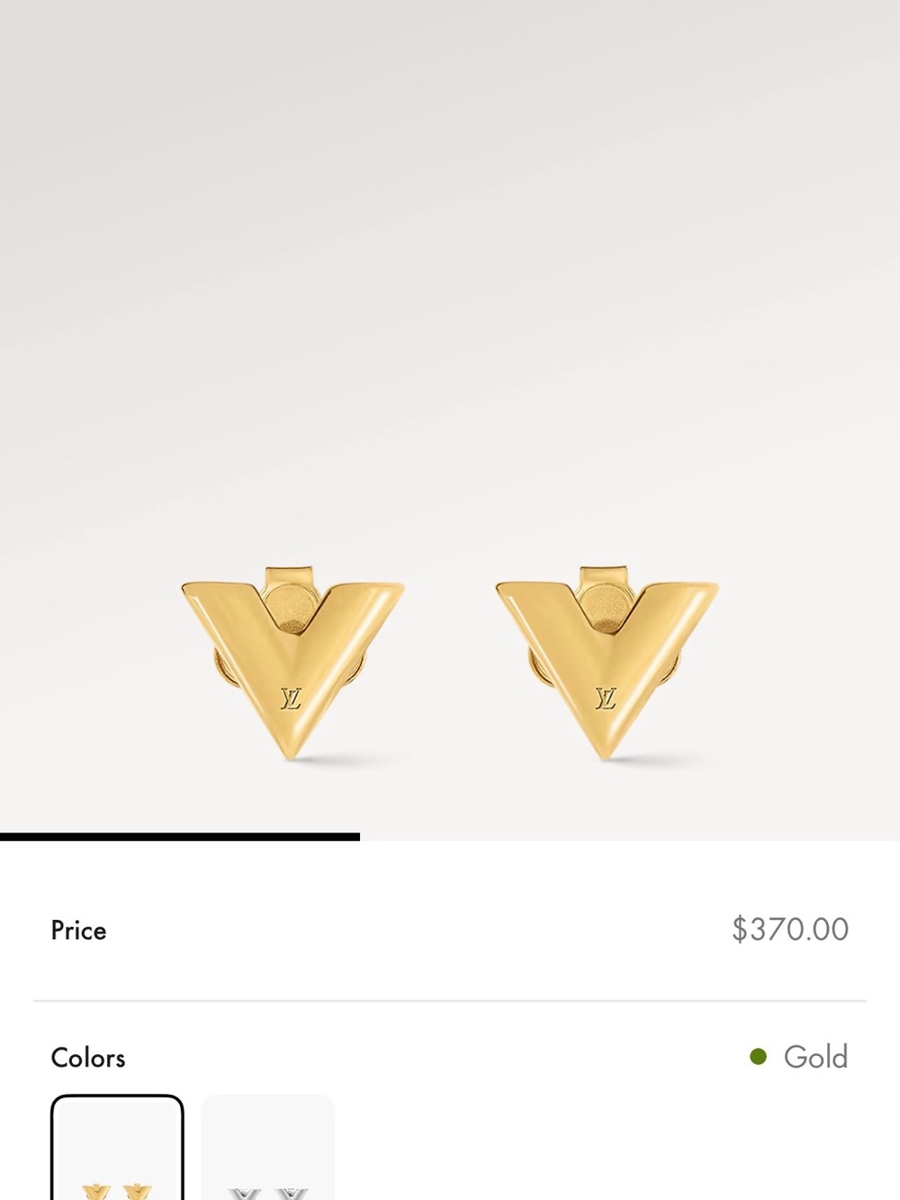 Louis Vuitton Gold V-Point Stud Earrings - Picture 6 of 6